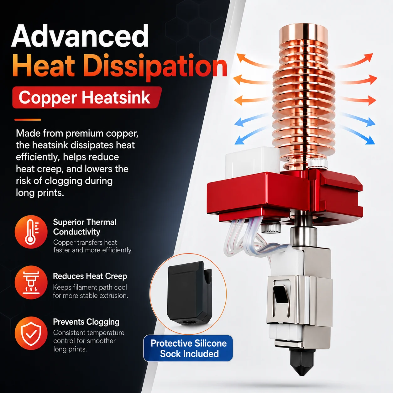 Replacement Upgrade Kit Compatible With Flashforge Adventurer 5M AD5M Pro Hotend Hot End Replaceable Nozzle Ceramic Heating 300C