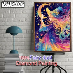 Cartoon Girl 100% Fairy Dust Diamond Painting Full Diamond Embroidery Cross Stitch AB Diamond Art Crystal Decoration Home Gift