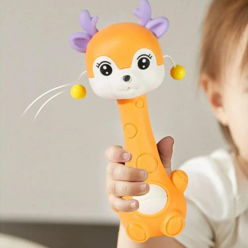 Baby Rattle 1pcs Cute Deer Shape Educational Toys Newborn Sensory Grasp Toy For Baby Hand Rattle Plastic Early Sound Toys
