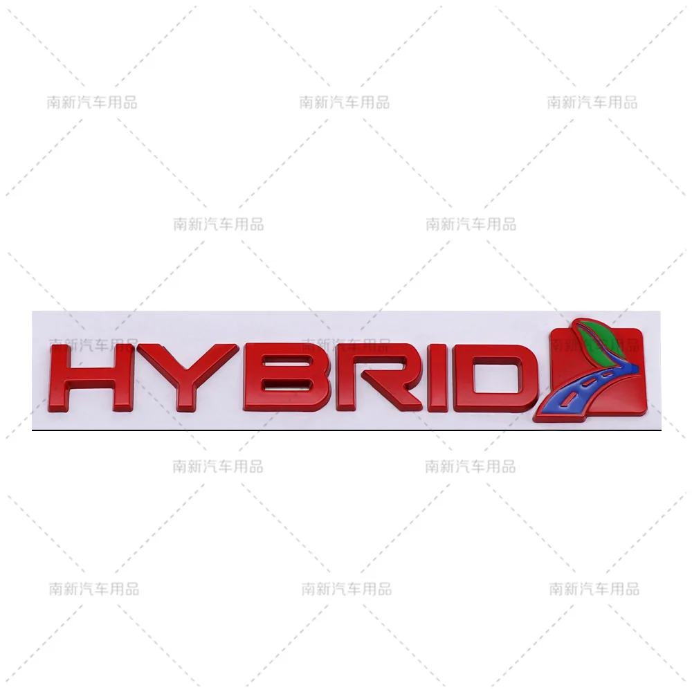 Metal HYBRID Letter Emblem Badge Sticker Universal Car Rear Trunk Side Fender Logo Refit Modification Styling Decor Accessories