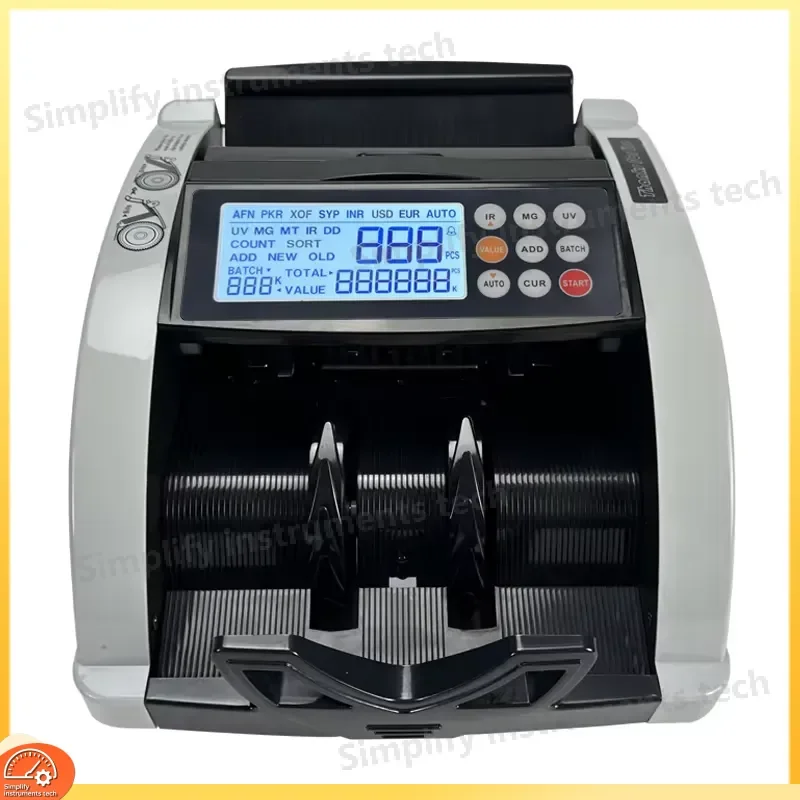 Automatic Multi-Currency Bill Counter Cash Counterfeit Detector with UV MG Detection LCD Display for USD EUR GBP JPY CAD AUD