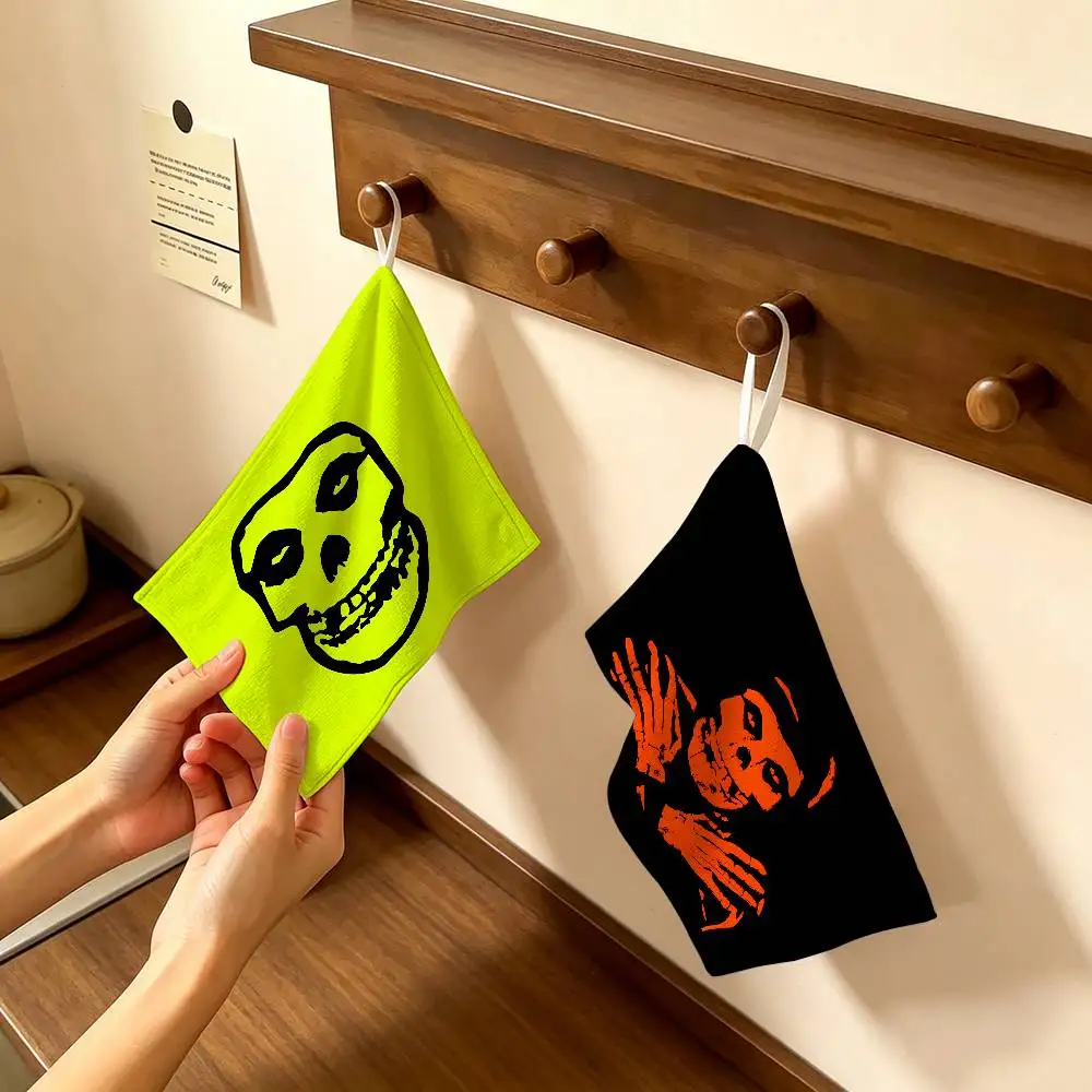M-Misfits B-Band Multi-scene Polyester Cotton Towel, Hanging Hand Wiping Cloth for Kitchen Bathroom Hotel