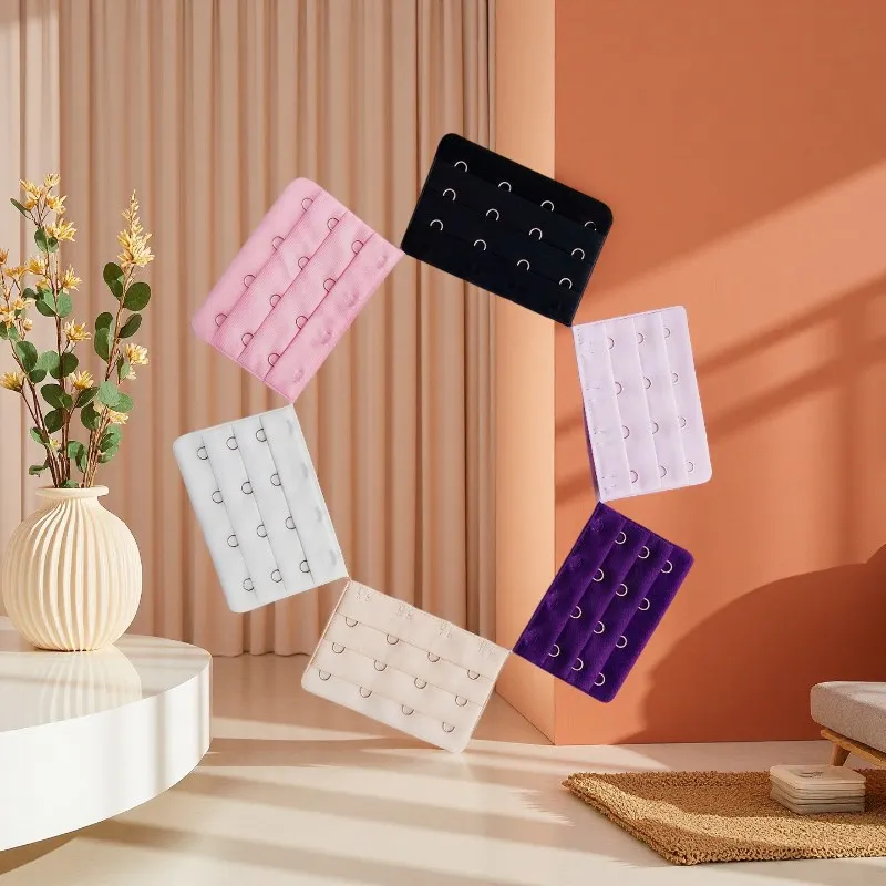 

5pcs Hot Ladies Useful Bra Extenders Strap Extension 4 Hooks 3 Rows Adjustable Belt Buckle Multi Color Available