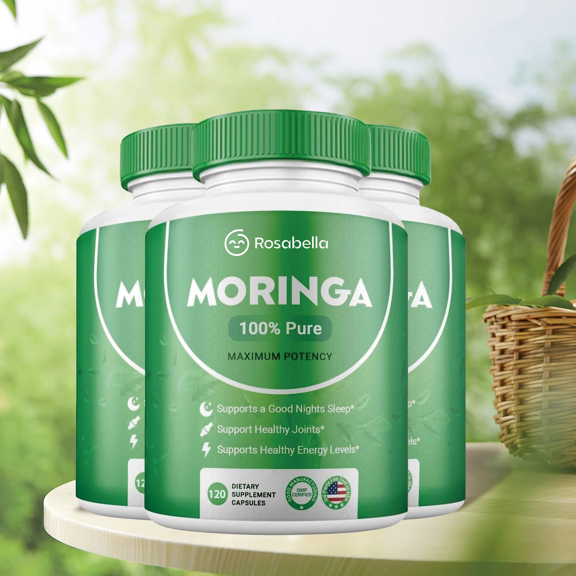 Moringa Capsules - Promote Metabolism Support Weight Loss Repairs Damaged Cells Alleviates Inflammation Cardiovascular Health
