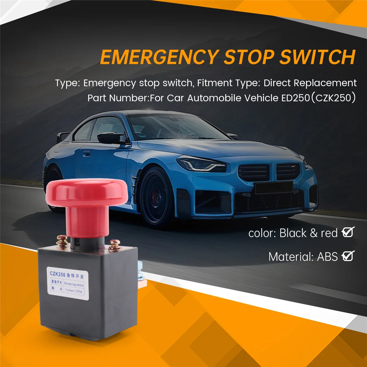 

Прочный аварийный выключатель 48 В, кнопочный переключатель для автомобиля