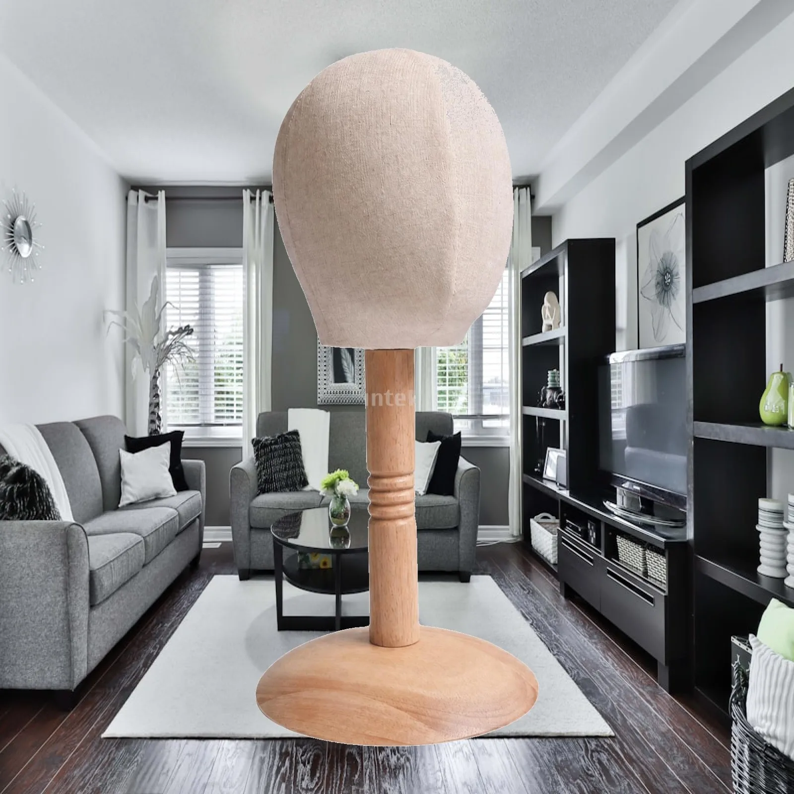 Kids Cap Holder Display Mannequin with Wood Stem Base for Apparel Store Shelf