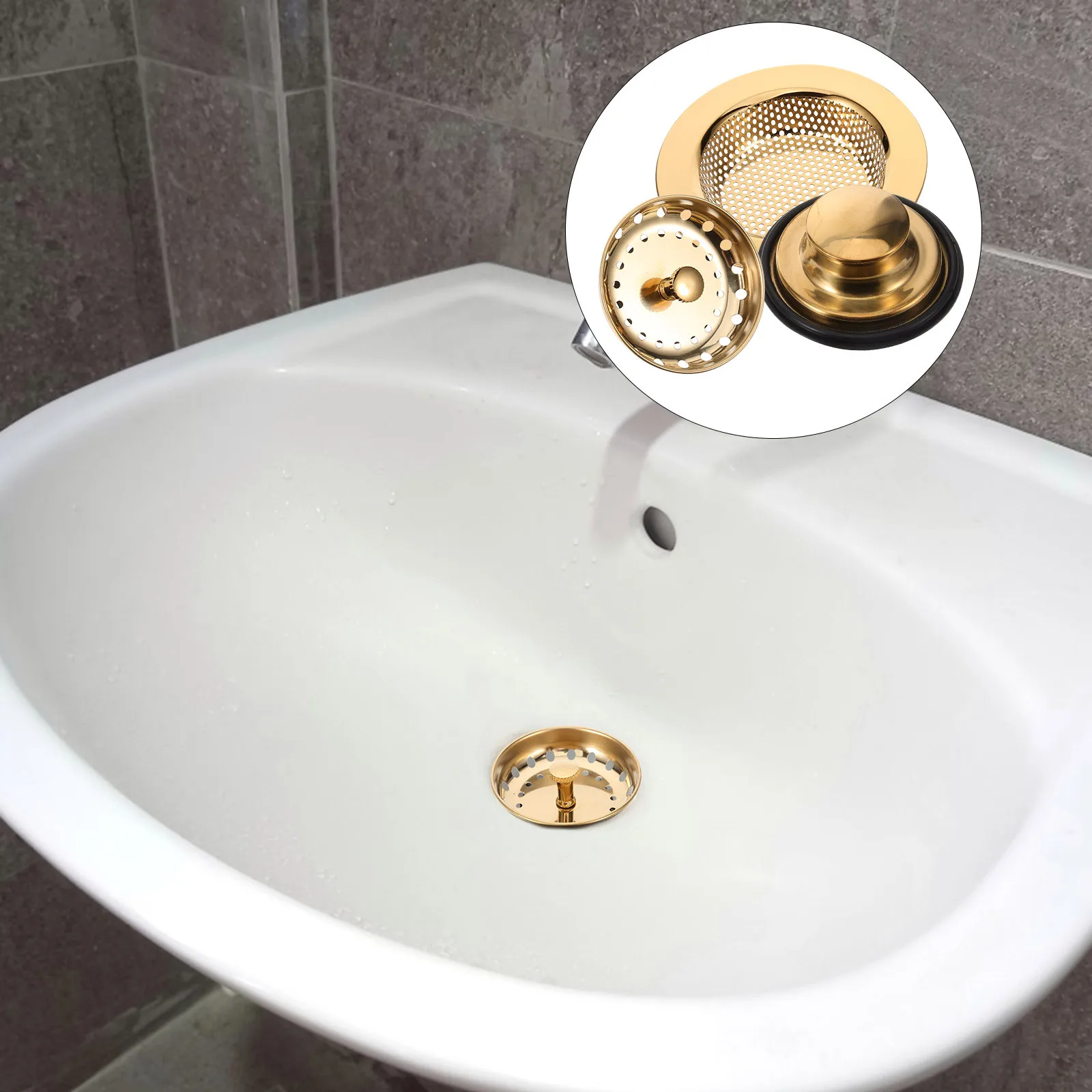 

1 Set Sink Strainer Kitchen Sink Filter Basket Drain Catcher for Hair and Food Debris Bathroom Sink Stopper Leak Plugging Cover