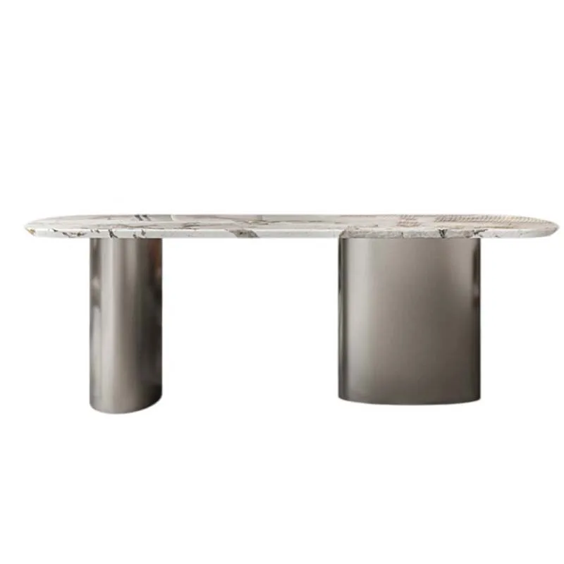 Marble Kitchen Dining Table Rectangular Legs Metal Italian Design Nordic Table Small Luxury Mesas Restaurante Modern Furniture