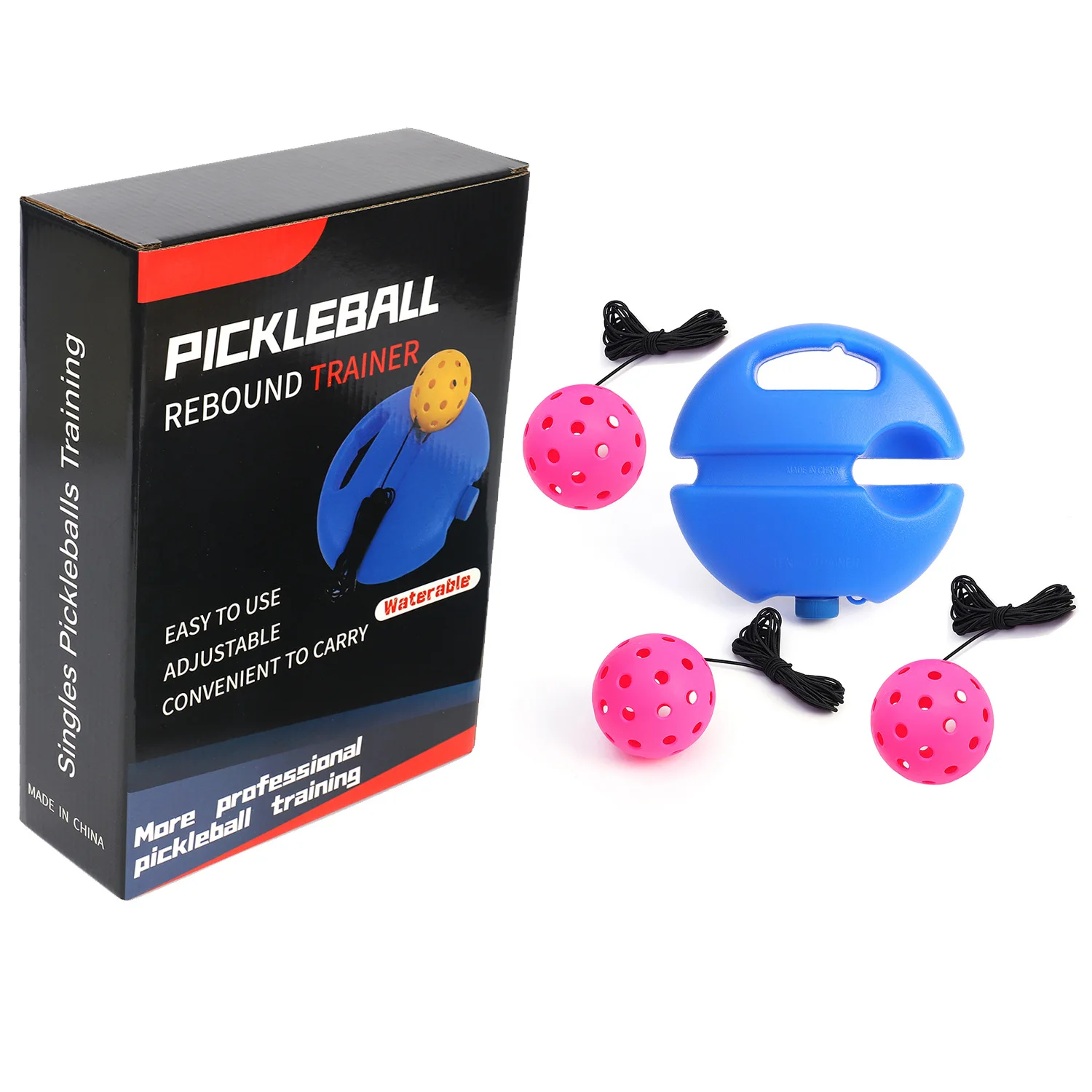 Pickleball Trainer With Spare Ball Elastic Rope Color Box Packaging PE High Bounce Durable For  2024 New Spring Sports &