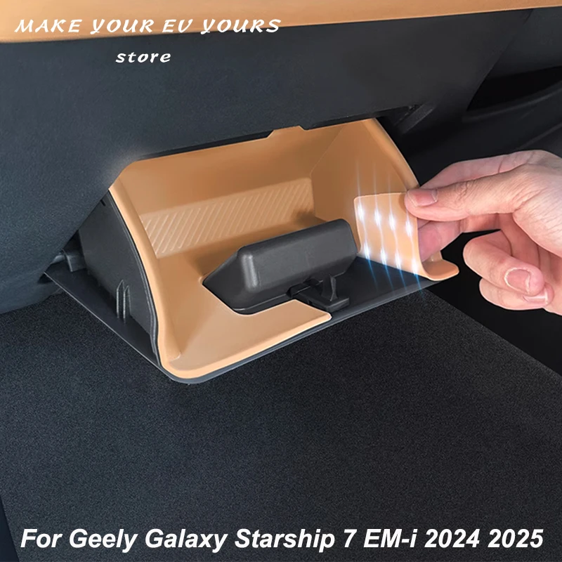 

For Geely Galaxy Starship 7 EM-i 2024 2025 Silicone Storage Box Under Main Driver For Storage Accessories