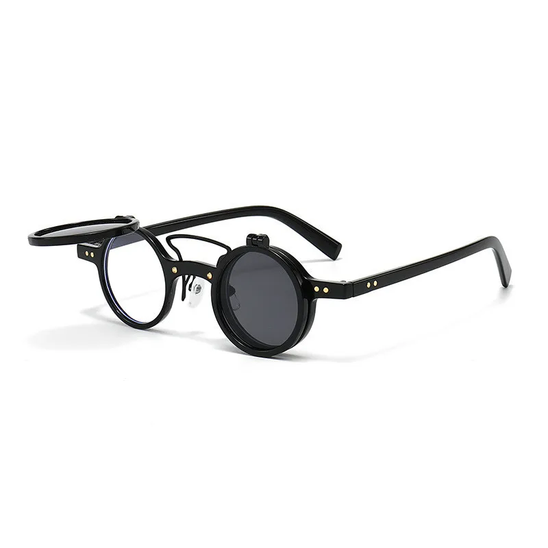 2026 New Sunglasses Man Woman Sunnies Round Flip-top Glasses Fashion Retro Versatile Trend Double Layer Sun Glasses Unisex Shade