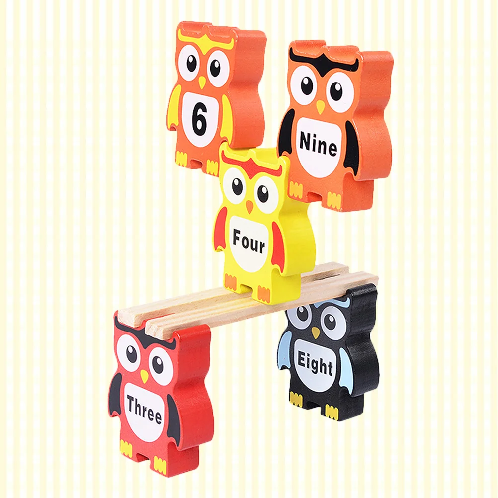 12pcs Wooden Children Stacking Toy Owl Shapes Stacking Blocks Toys Balance Game Toy Set for Kids owl shape blocks