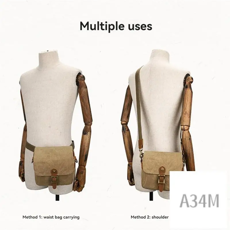 

A34M-Canvas SLR Camera Bag Micro Single Messenger Bags Waterproof Wear-Resistant Shoulder Photography Backpacks B