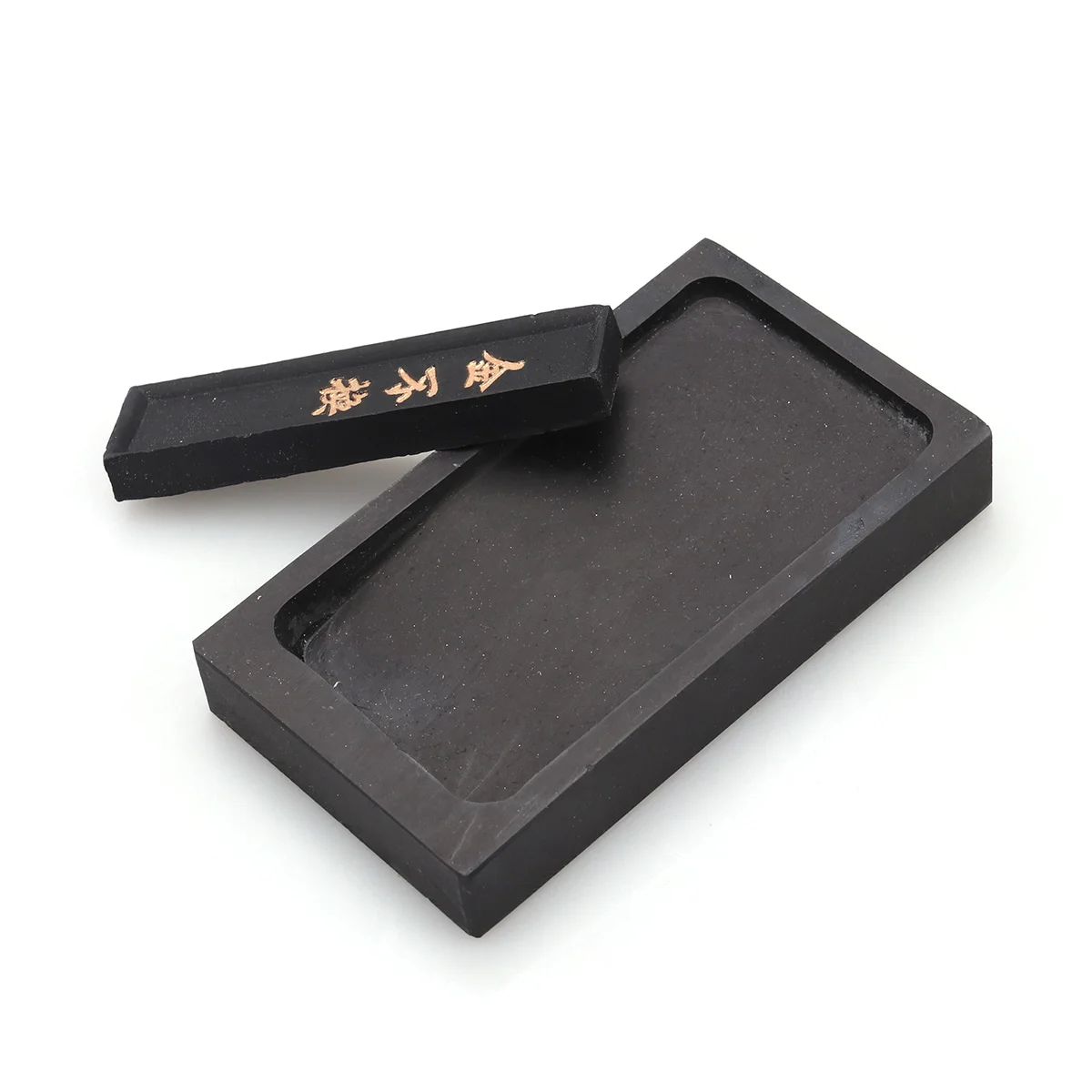 2Pcs 5 Inch Premium Durable Inkstone Chinese Taditional Ink Stones with Ink Stick for Chinese Calligraphy and Painting