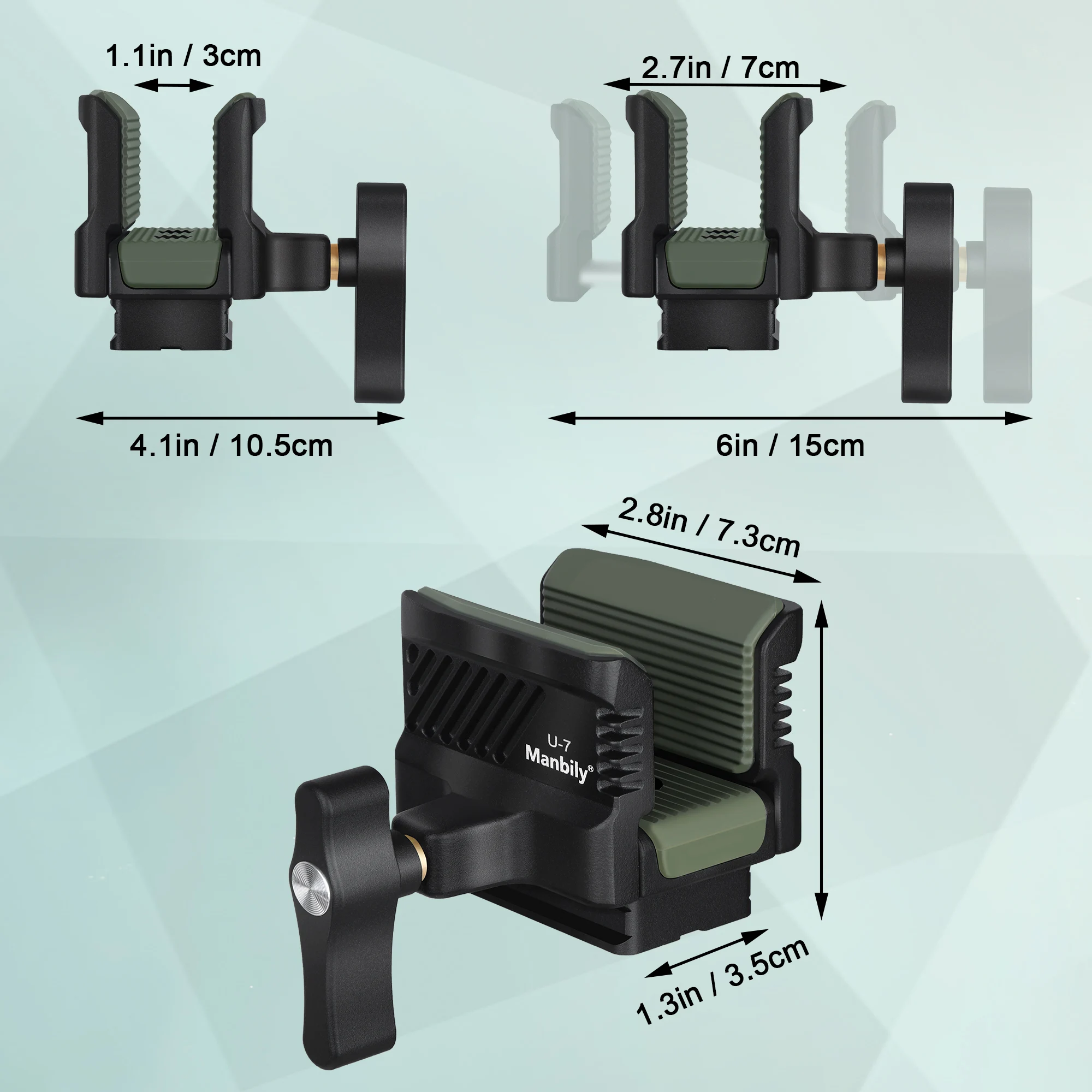 Manbily U-7 Breiter Zweibein-Schießständer mit Arca-Swiss-Klemme und Rest-Adapter für Jagdfernrohre und Schießstativen aus Aluminium