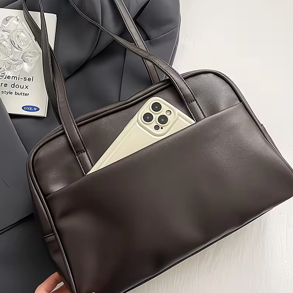 Retro-Handtasche im Akademie-Stil, trendige Damen-Umhängetasche mit großem Fassungsvermögen, hochwertige Aktentasche im koreanischen Stil – Detail 6