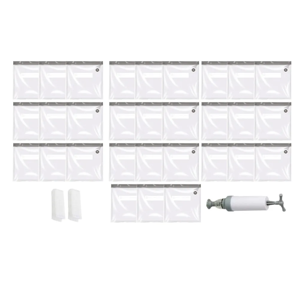 13Pcs Vacuum Compression Bags Set 21x22cm Food Storage Bag Clips Hand Pump Fresh Keeping Sealing Vacuum Package Outdoor Picnic
