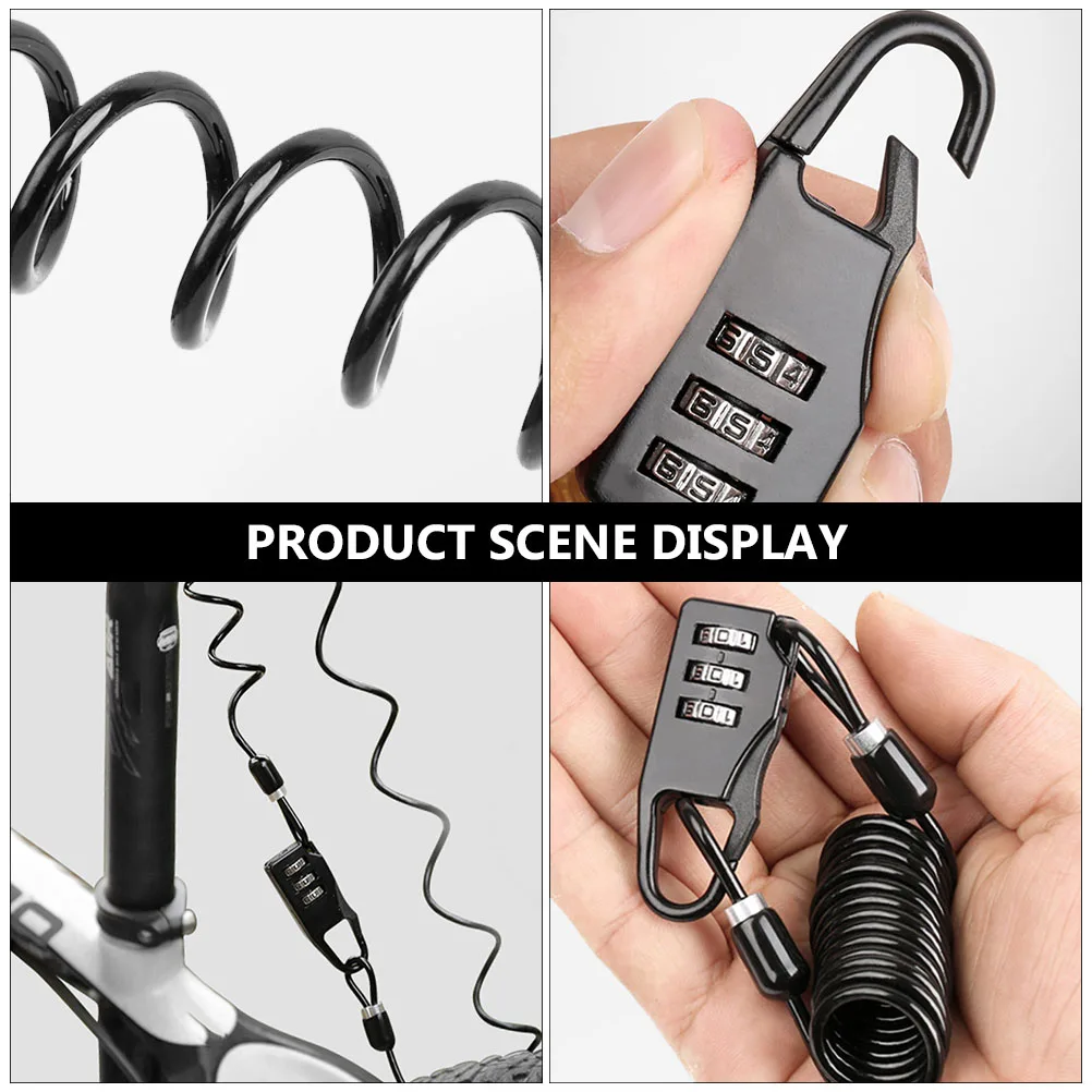 

Wire Lock Bike Safety Cable Locks Bicycle Code Combination for with Resettable Cycling