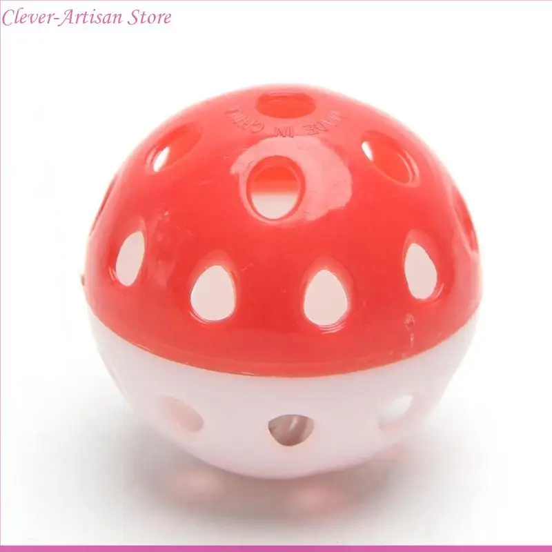 E06B 1 PC PET PET Enriquecimiento juguetes Esfera colorida con tocadiscos para pie para pájaros medianos y grandes loros