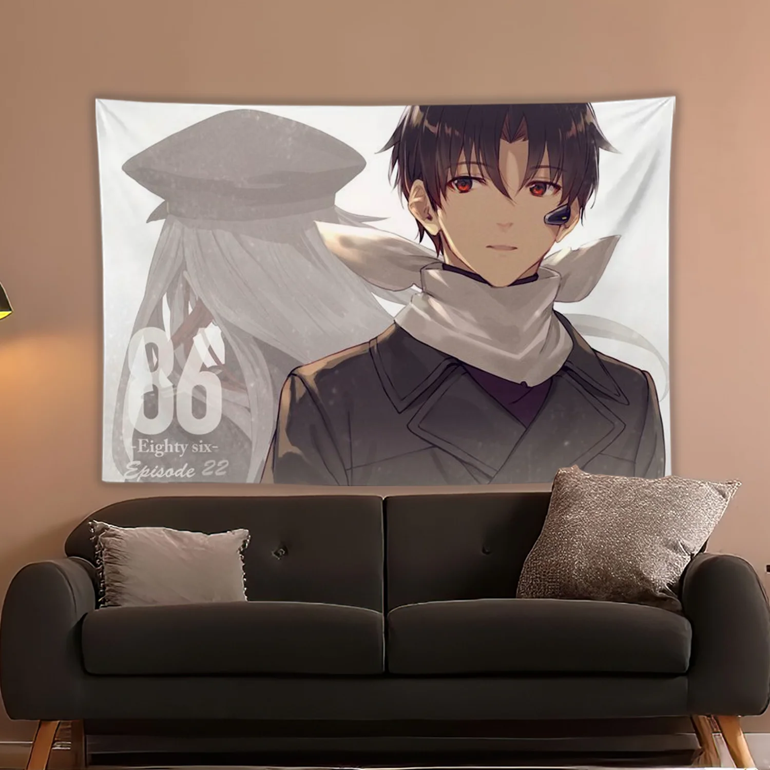 Vladilena·Milize And Shinei Nouzen Tapestry Japanese Anime 86- Eighty S-six Design Room Home Decor Bedroom Wall Hanging Fabric