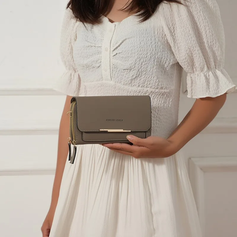 Damen Lange Geldbörse Koreanische Version Umhängetasche Doppelreißverschluss Große Kapazität Clutch-Tasche Schulter-Handtasche Damen Handytasche – Detail 24