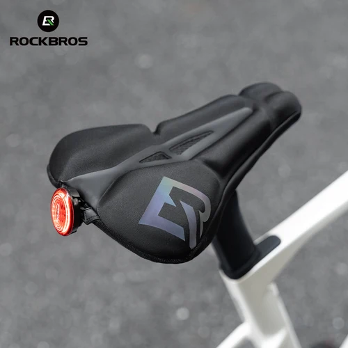 Imagen 1 del producto ROCKBROS-funda para asiento de bicicleta, alta elasticidad, cómoda, amortiguación, funda para cojín de asiento de bicicleta, espuma viscoelástica, absorción de impacto