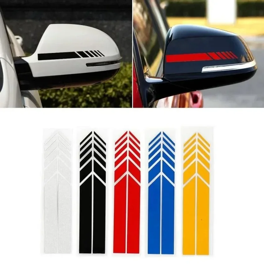 

2Pcs Universal Auto Car Sticker Non Fading Fashion Color Stripe Car Sticker Racing Strips Side Rear View Mirror Decor Decal