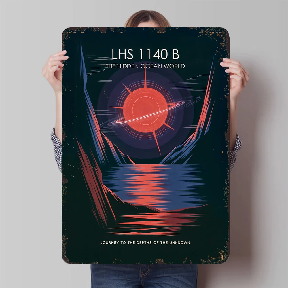 LHS 1140 B El mundo oculto del océano Viaje hasta las profundidades del exploración espacial desconocido Arte de pared de metal