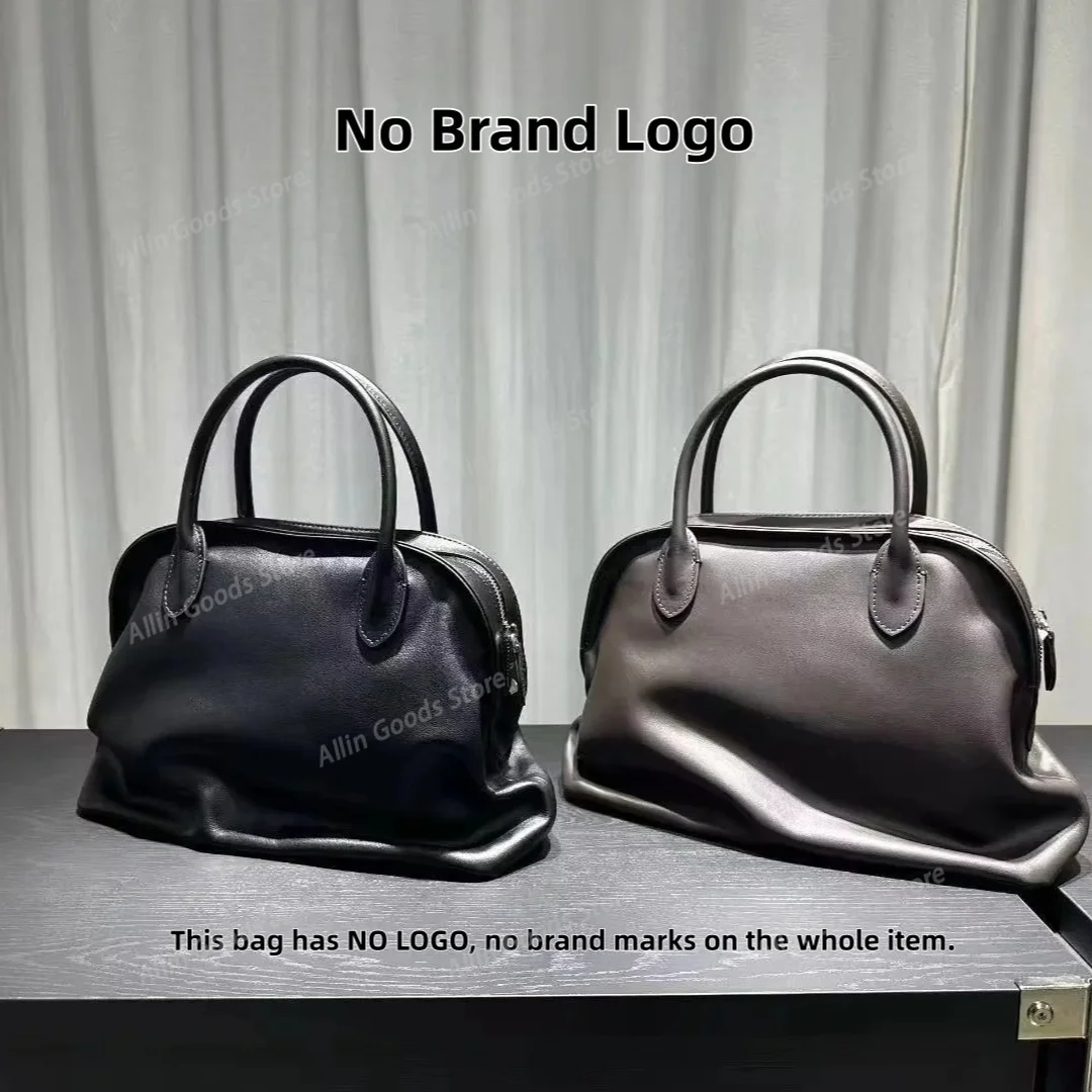 Genuine Cowskin Leather Mini Shell Tote Bag for Women, Luxury Designer Shoulder Handbag, Fashion Daily Purse