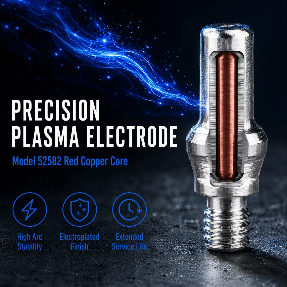 10pcs Electroplated Plasma Cutter Electrode Model 52582 Long Life Design Plasma Torch Electrode Consumable Electrode Tip