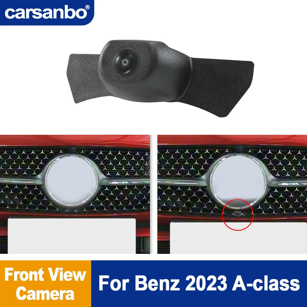 

Камера переднего вида Carsanbo для Mercedes Benz A-класса 2023 года, ночное видение, объектив «рыбий глаз», 12В постоянного тока