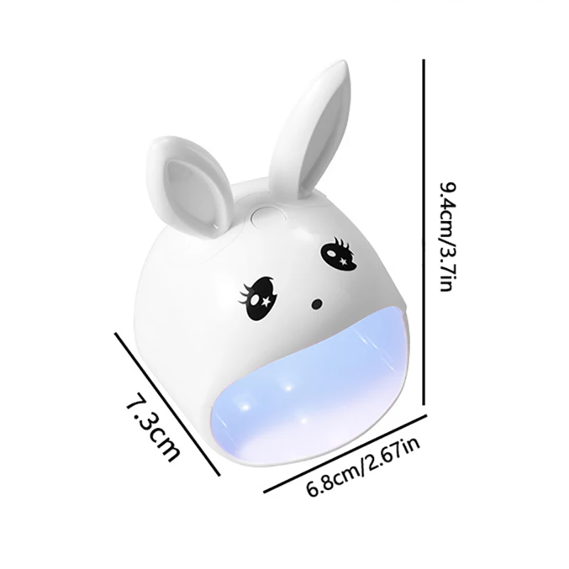 휴대용 Uv 젤 미니 토끼 디자인 램프, USB 네일 빠른 건조 LED 라이트, 젤 광택제 매니큐어 아트 도구, 네일 아트 애호가