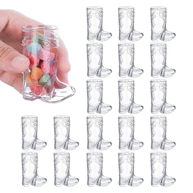 

25Pcs MiniPlastic Cowboy Boot Glasses Clear Cups Reusable Western BeerMugs for Bachelorette Party Decorations Birthday Supplies