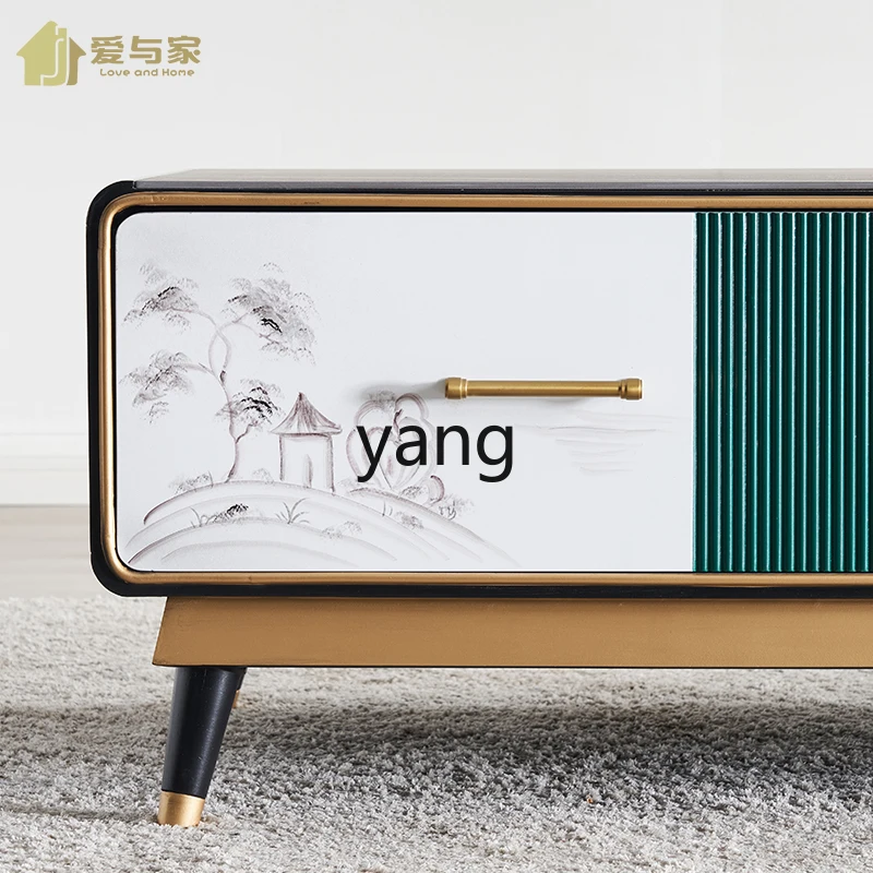 LMM new Chinese TV cabinet coffee table combination small apartment simple modern living room painted furniture