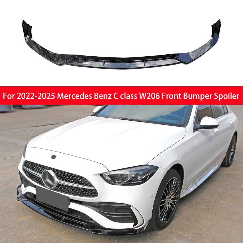 

For Mercedes Benz C class W206 2022-2025 C200 C220 C260 C300 Front Protector Bumper Lip Tuning Accessories Splitter Body Kit