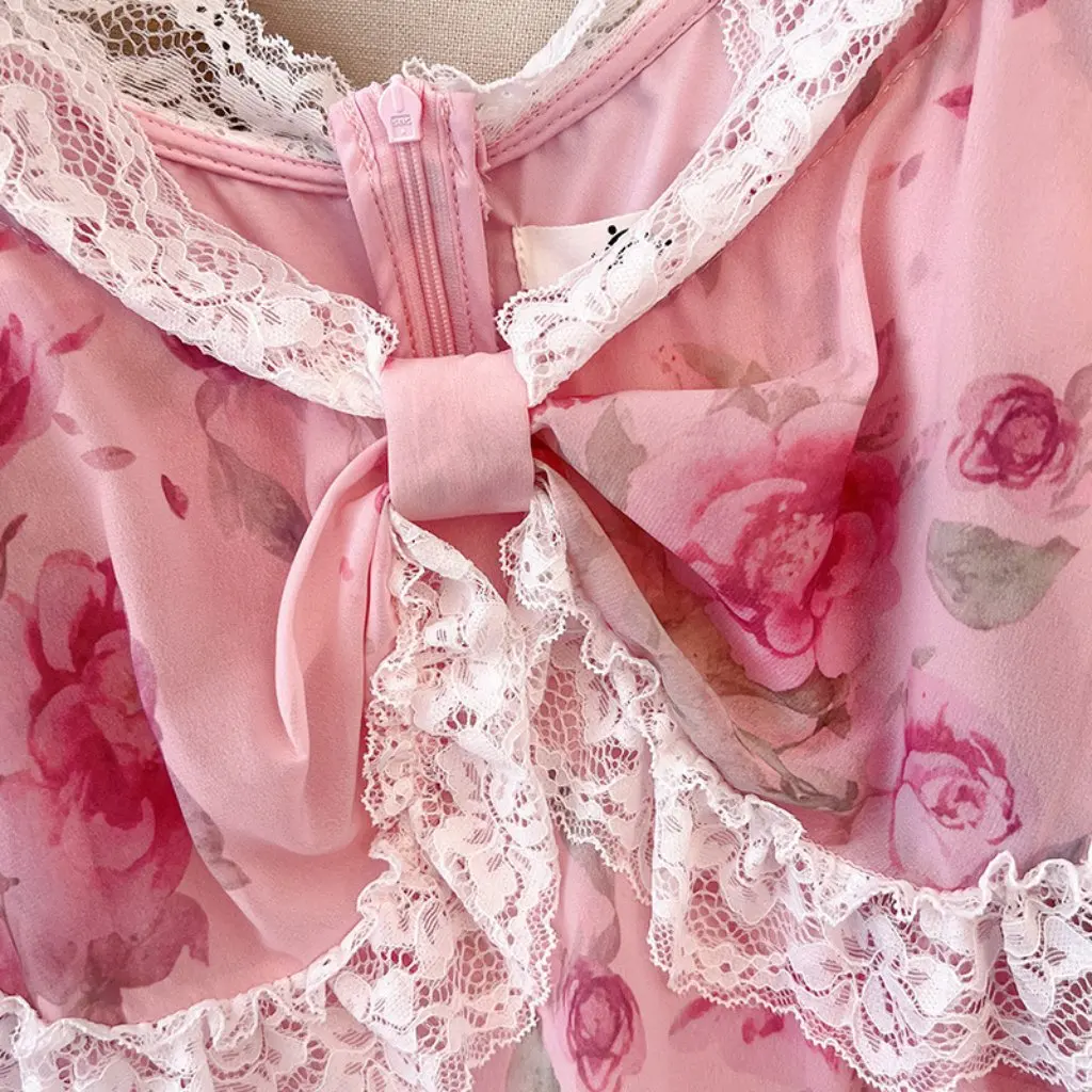 

Женское платье с цветочным принтом очень большого размера, 65,00 кг-175,00 кг, элегантное, милое, средней длины, весна-лето, новинка для полных девушек