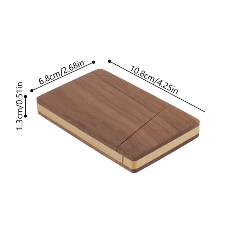 Caja de tarjetas de visita de madera de estilo empresarial, tarjetero de visita, tarjetero de bolsillo con cierre magnético