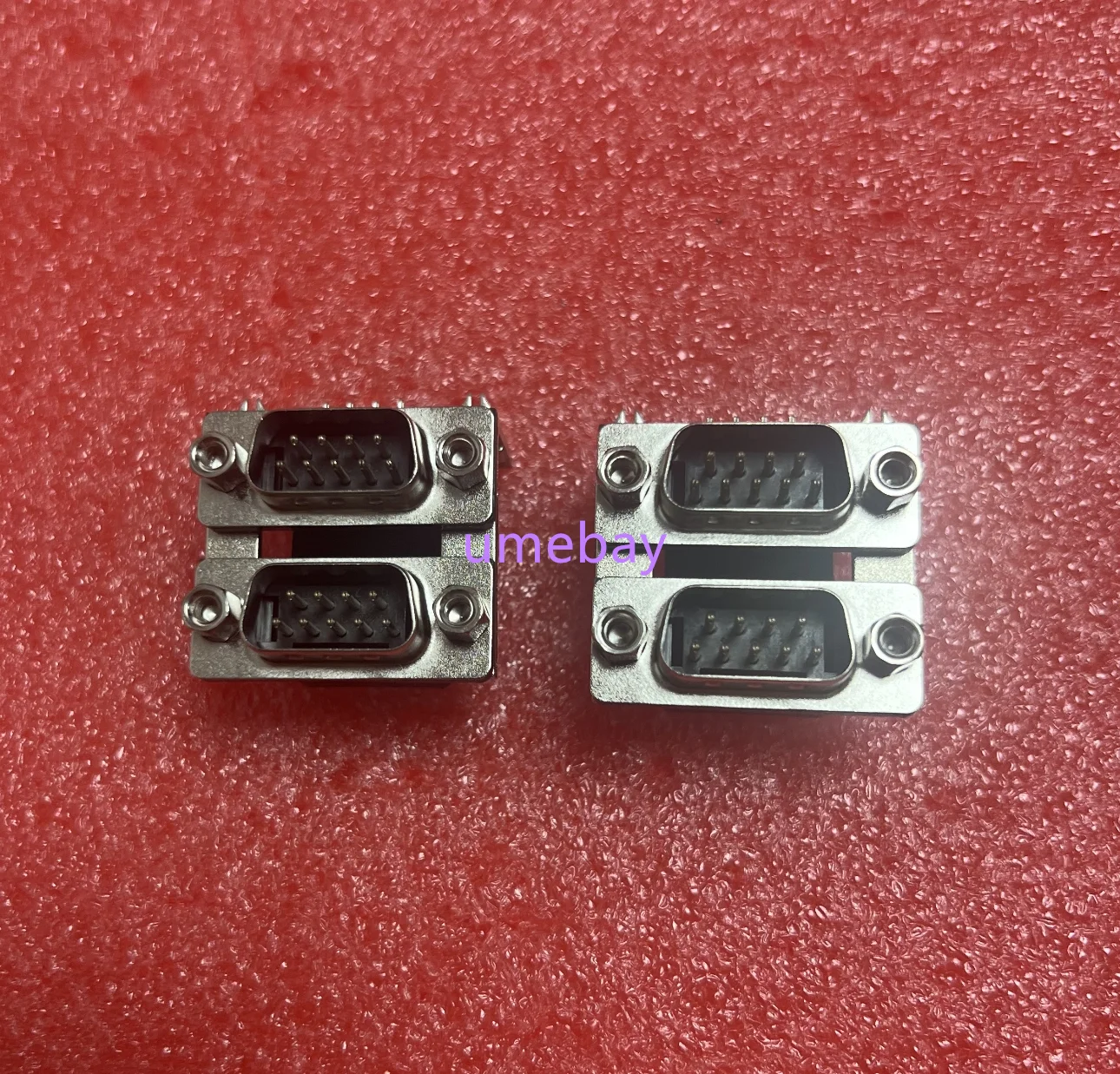 5pcs  / Double layer DB9+DB9 stacked D-SUB row spacing 3.92 dual port DR9 male pair DR9 male rivet lock VGA twins