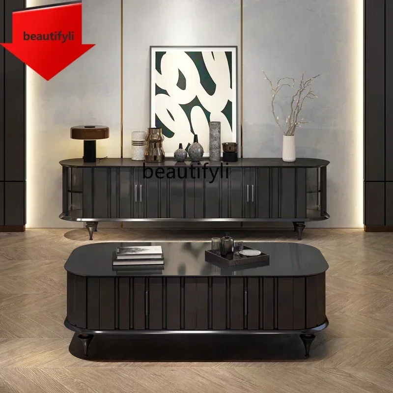 

K185 French Entry Lux TV Cabinet Unit Villa Living Room Retro Style Furniture Storage Tea Table