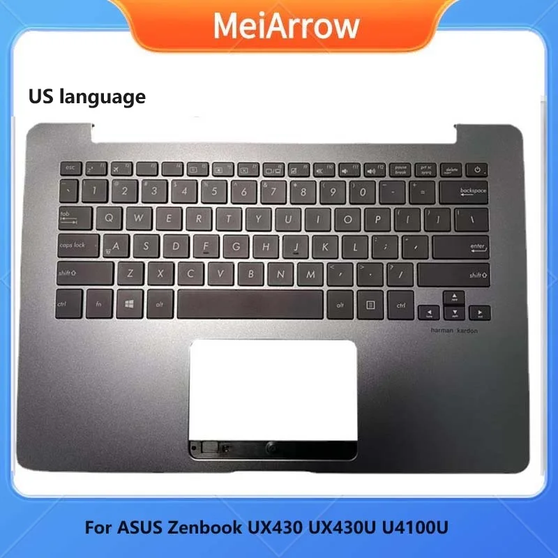 

MEIARROW New/org For ASUS ZenBooK UX430 UX430U UX430UA UX430UQ U4100U Palmrest US Keyboard Upper Cover Backlit,Gray