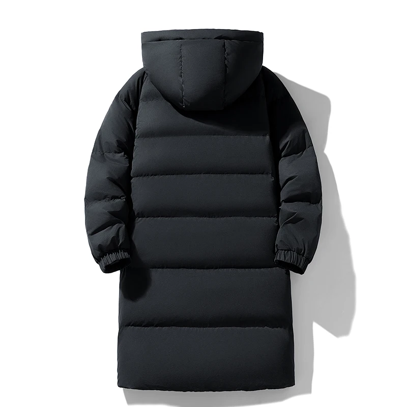 Alta qualidade masculina de comprimento médio com capuz pato para baixo jaquetas 2024 inverno à prova de vento quente puffer casaco outwear engrossar para baixo acolchoado parkas