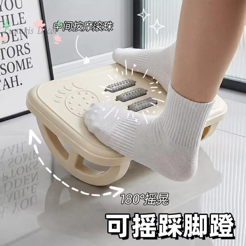 Under-desk footstool, low leg stool under office desk, anti-tilt double leg tool, thickened under-desk workstation footrest