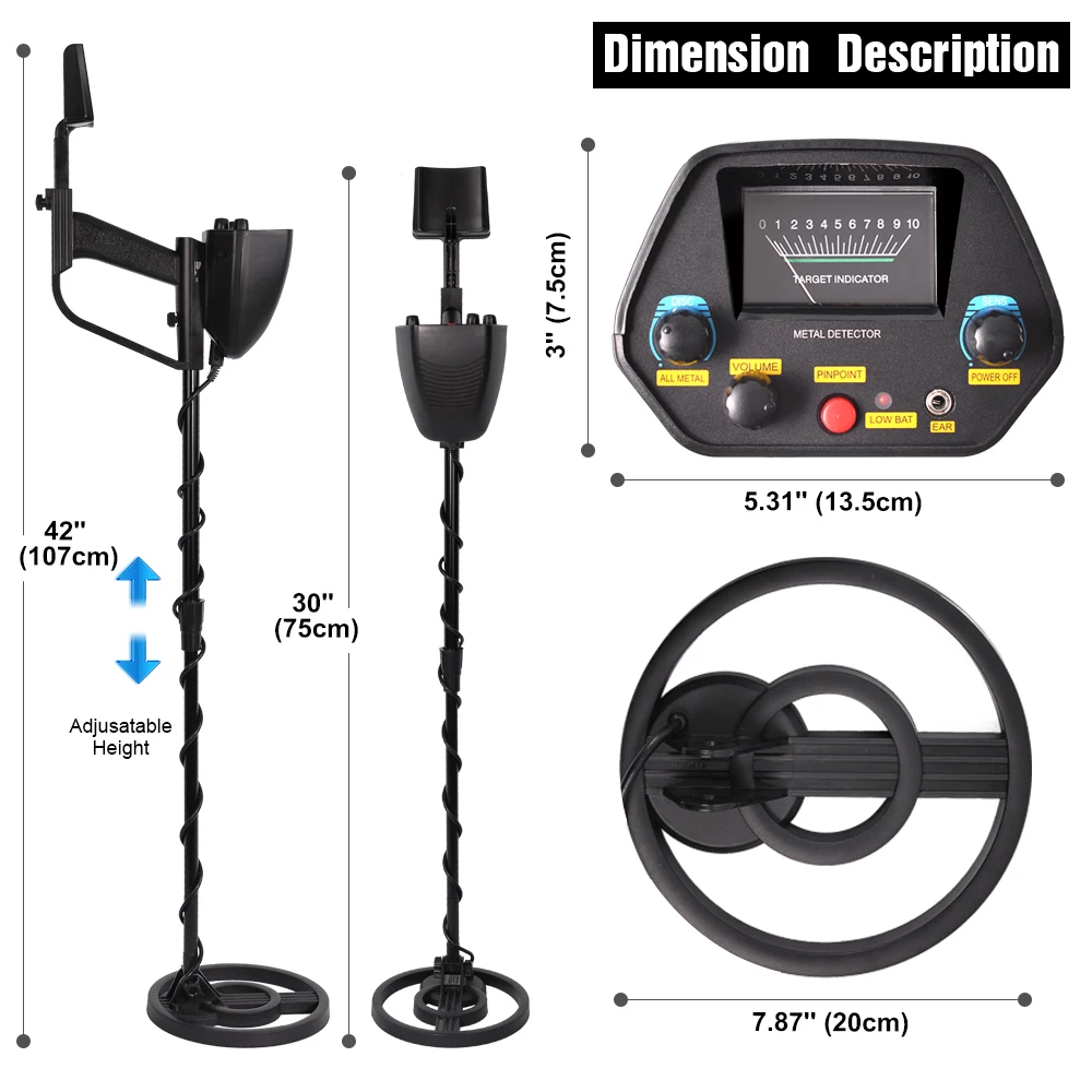 Underground Metal Detector MD-4080 Waterproof Coil Detecting Gold, Silver, Copper, Iron Coins All Metal Detection Seeker Treasur