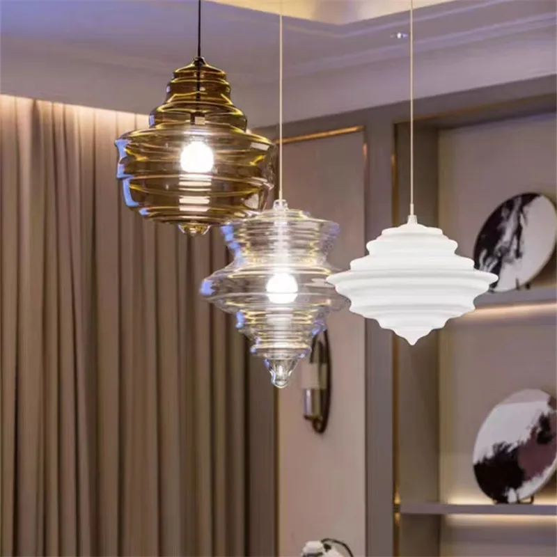 La Scala pendant lamp Industrial Water Grain Galss glass lamp Dining Room Hanging Lights Staircase kitchen island lighting view 5