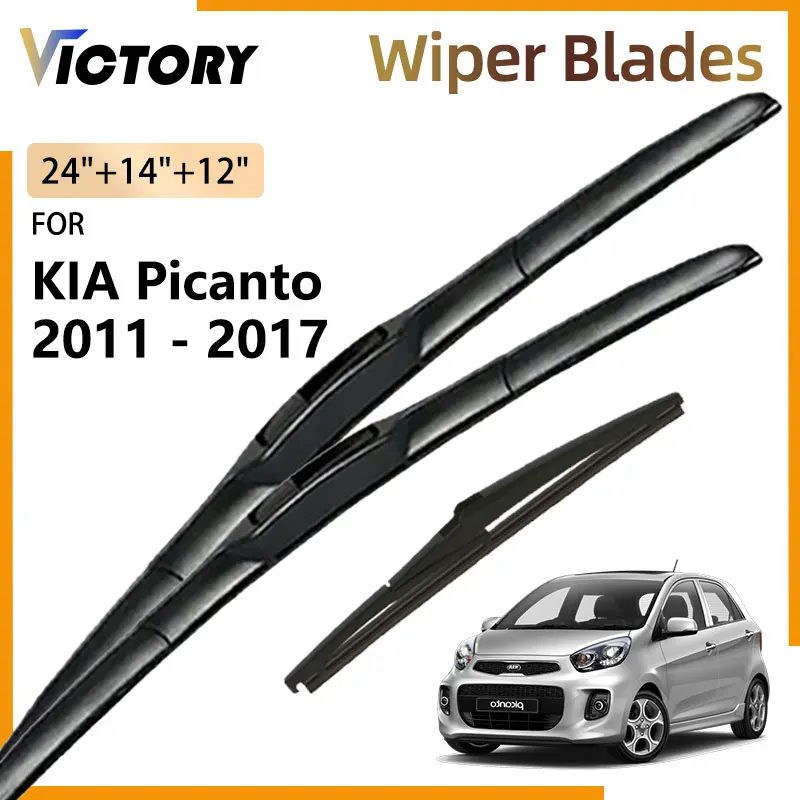 Front Rear Wiper Blades For KIA Picanto Morning Hatchback MK2 2011 - 2017 2016 2015 2014 2013 2012 Windshield Windscreen Brushes