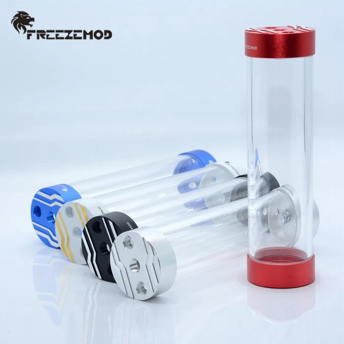 Freezemod pc reservatório de água res od60mm transparente cilíndrico acrílico tanque de água embutido bubbler 80/130/180/230/280/330mm