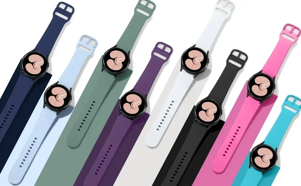 삼성 갤럭시 워치 7 6 5 4 FE 44mm 40mm 5 프로 45mm 스포츠 밴드 20mm 갭 없는 실리콘 스트랩 갤럭시 워치 6-4 클래식