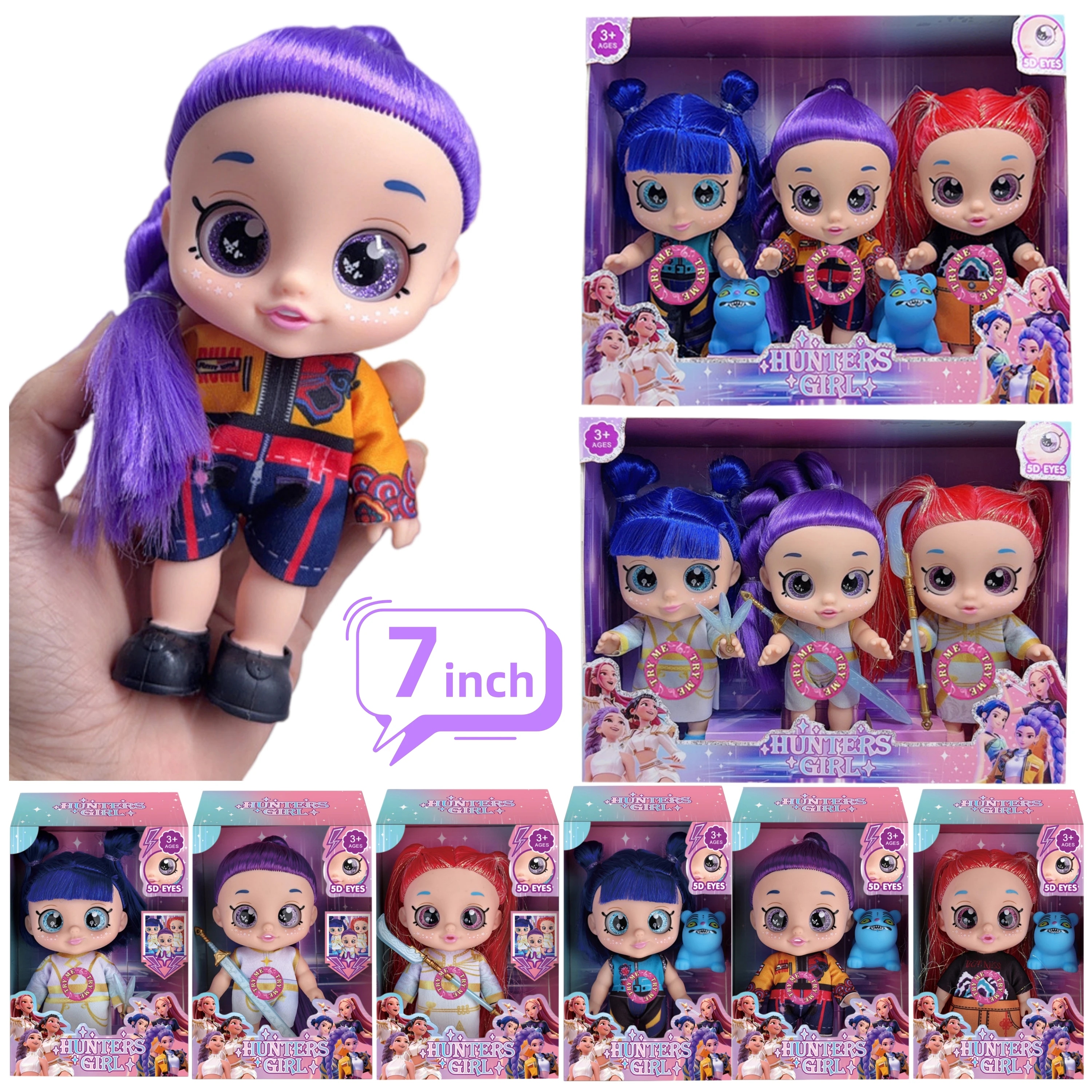 Anime Gilrs Lumi Mila Zoi K-pop Theme Dolls Action Figure Vinyl Toys Set 7 Inch Articulated with Music Gift for Fans Birthday view 3