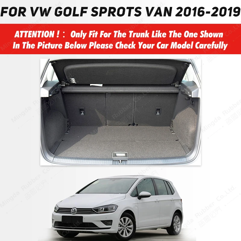 Auto Full Coverage Trunk Mat For VOLKSWAGEN VW Golf Sportsvan 2016-2019 18 17 Car Boot Cover Pad Interior Protector Accessories