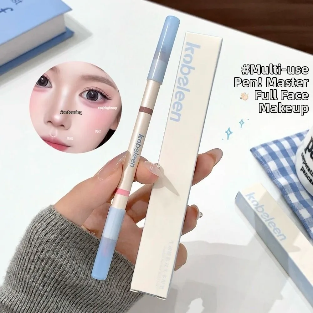 Waterproof Double-headed Contour Pen Smudge-Proof Silky Texture 2-in-1 Cream Contour Stick Two-colored Multipurpose Eyeliner